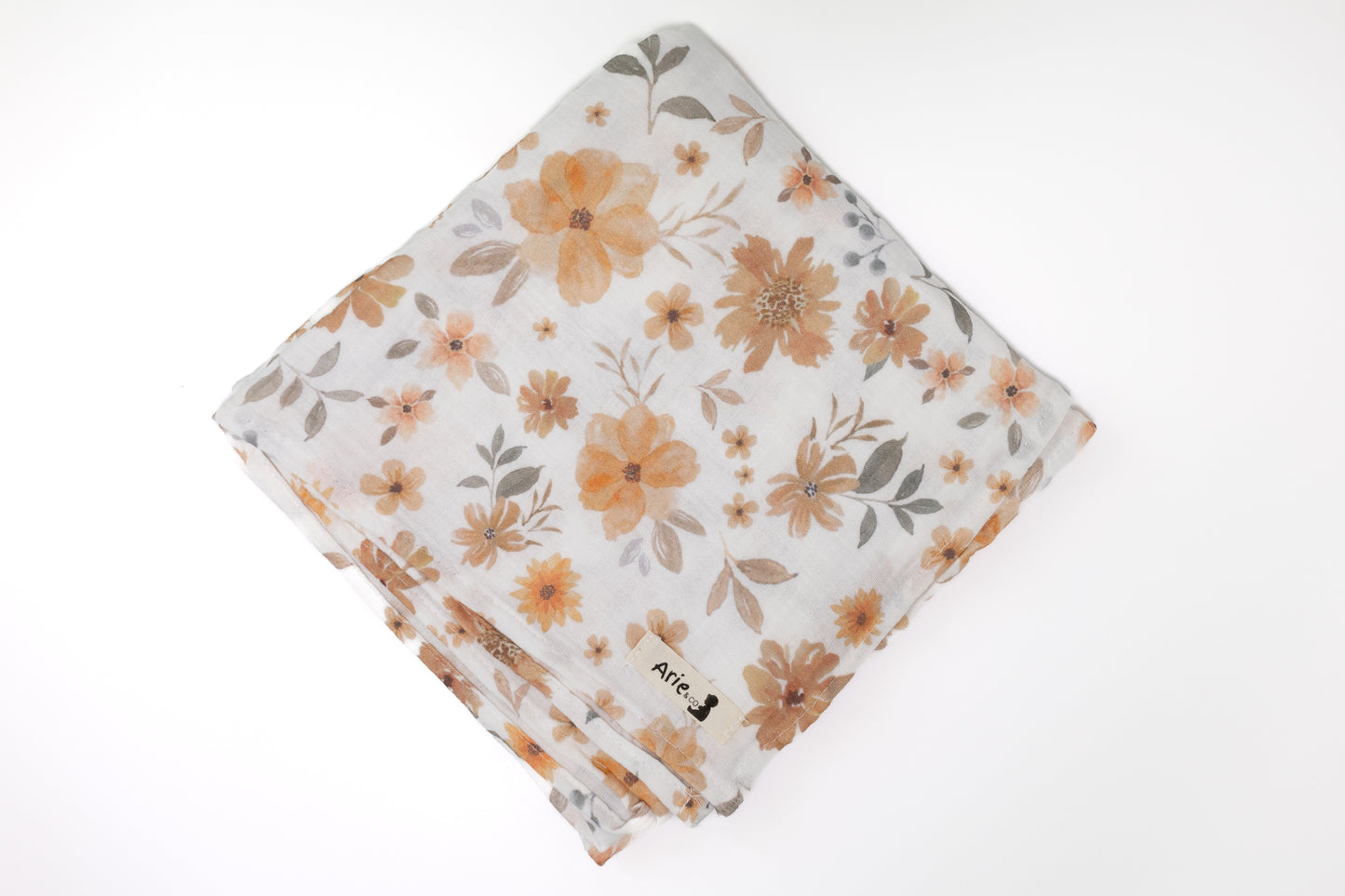 TERRACOTTA FLORAL MUSLIN SWADDLE