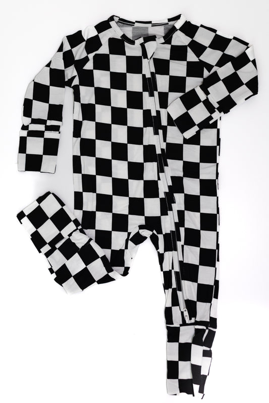 ZIP SLEEPERS - CHECKERED BLACK