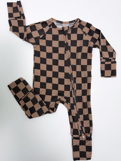 ZIP SLEEPERS - CHECKERED BLACK