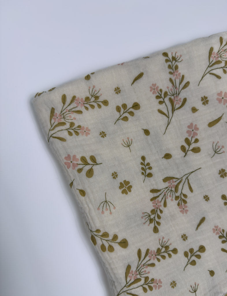 PINK FLORAL MUSLIN SWADDLE
